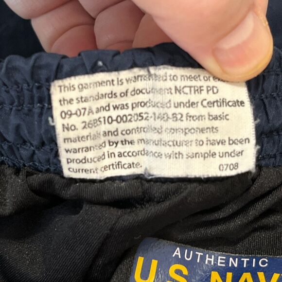 U.S.Navy Shorts Mens Medium Blue USA Made Military USN Issued Fitness Uniform - Picture 8 of 9